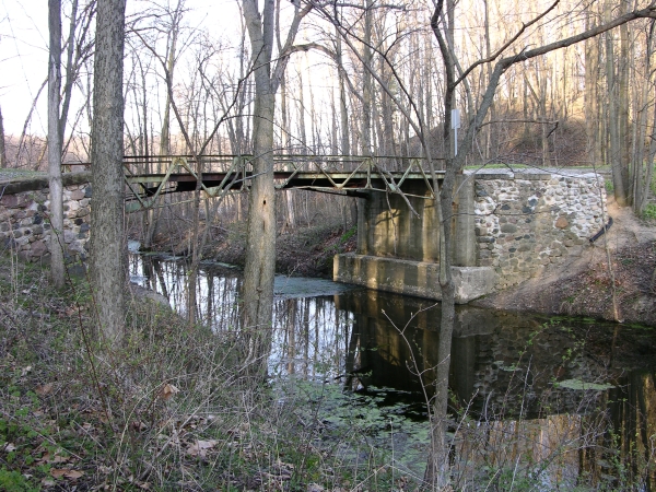 Bridge over a channel between two lakes